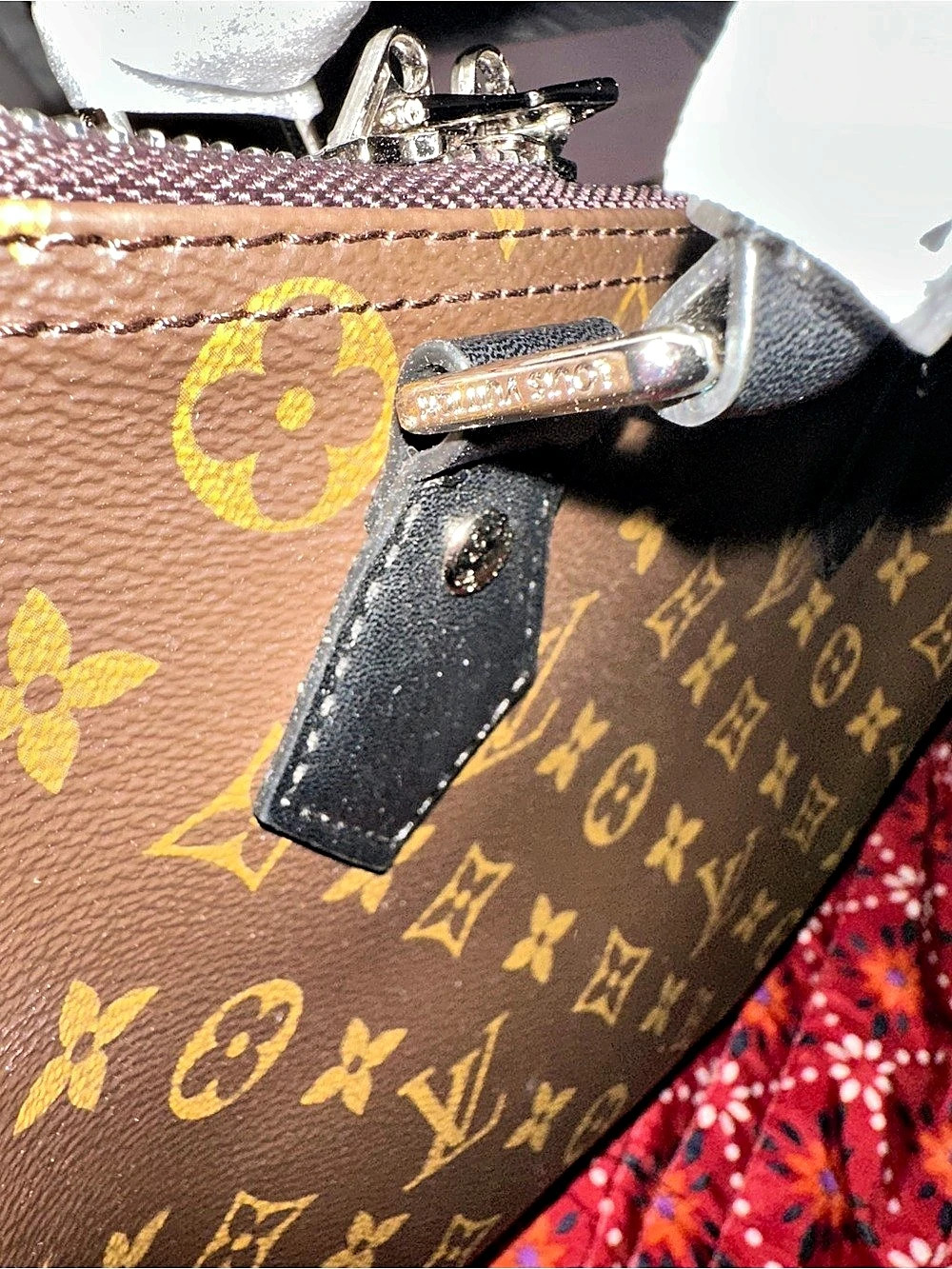 L V Monogram Canvas Satchel Brown & Black - Picture 7 of 11